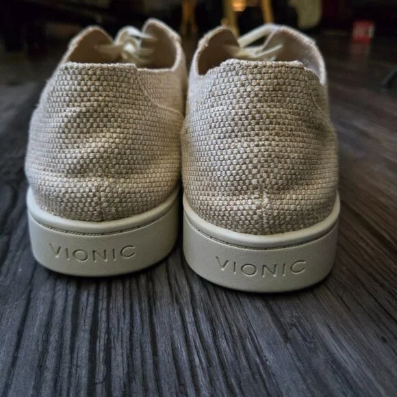 Vionic Callie Beige Tweed Lace Up Sneakers Women's 10 Arch Support Orthopedic - Picture 7 of 8